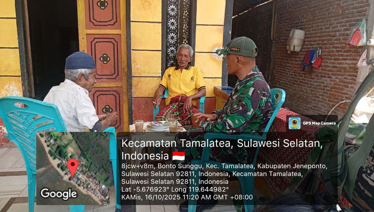 Babinsa Kodim 1425/Jeneponto Ajak Elemen Masyarakat Perkuat Persatuan Lewat Komunikasi Sosial