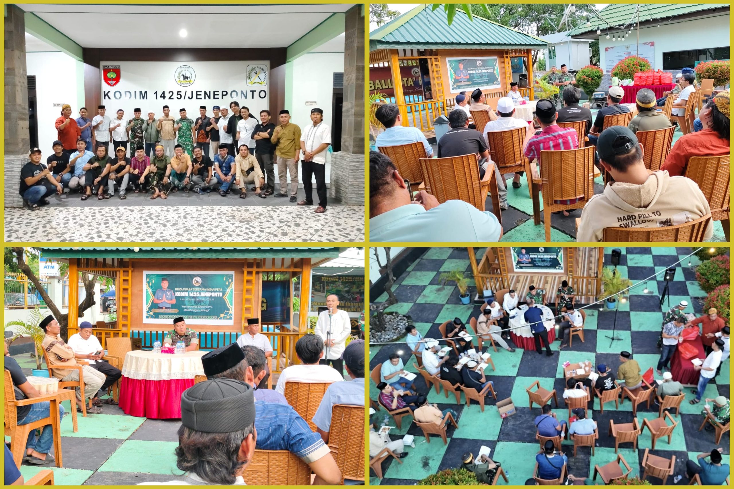 Jalin Silaturahmi di Bulan Suci Ramadhan, Kodim 1425/Jeneponto dan Insan Pers Perkuat Sinergi Informasi Lewat Buka Puasa Bersama