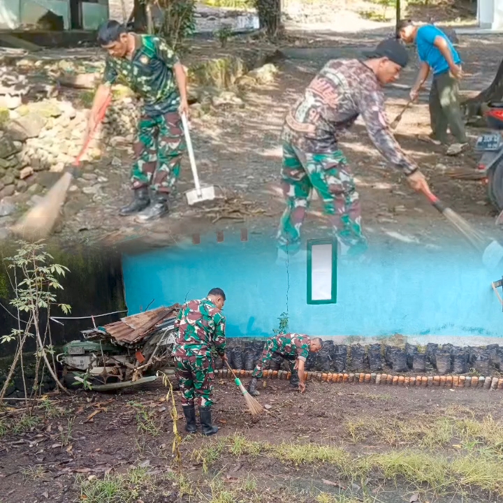 Usai Apel Pagi, Prajurit Kodim 1425/Jeneponto Bergerak Bersihkan Pangkalan